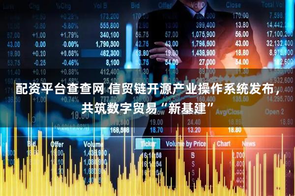 配资平台查查网 信贸链开源产业操作系统发布，共筑数字贸易“新基建”